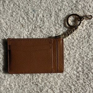 Quince Tan Leather Card Holder with Keychain